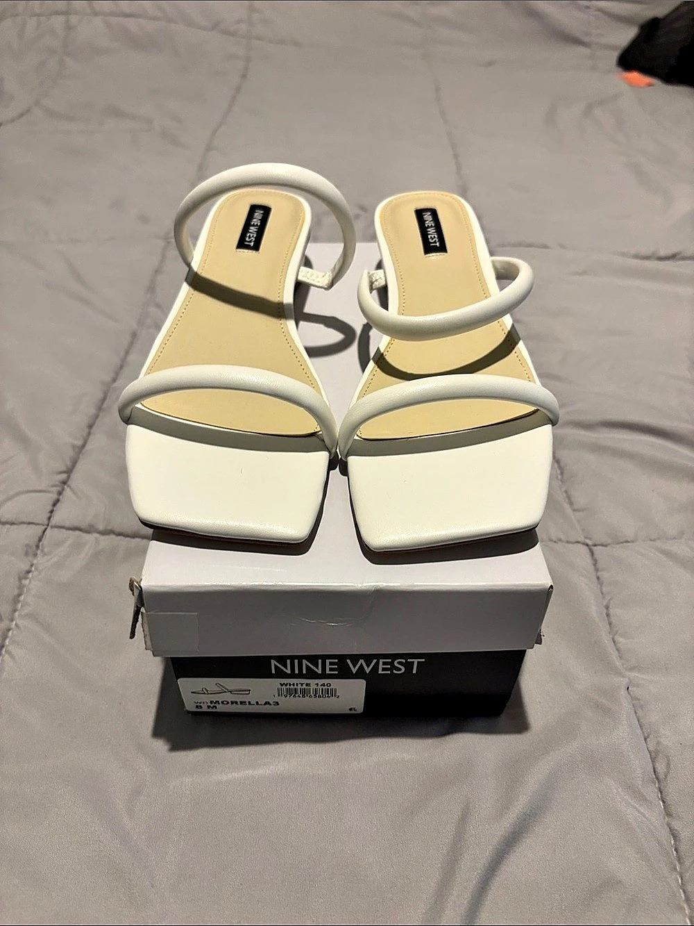 Nine West Morella3 Slide Sandal White & Tan US 8 NWT